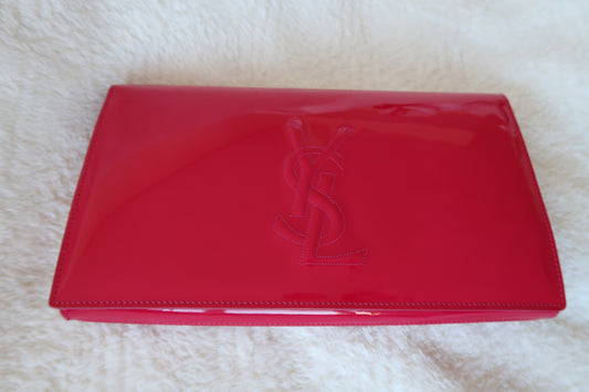 YSL PATENT PINK CLUTCH