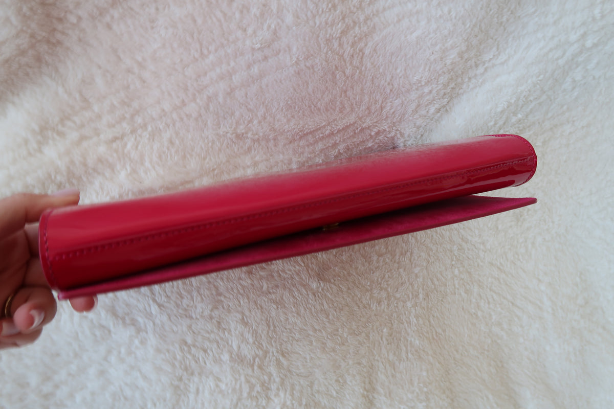YSL PATENT PINK CLUTCH