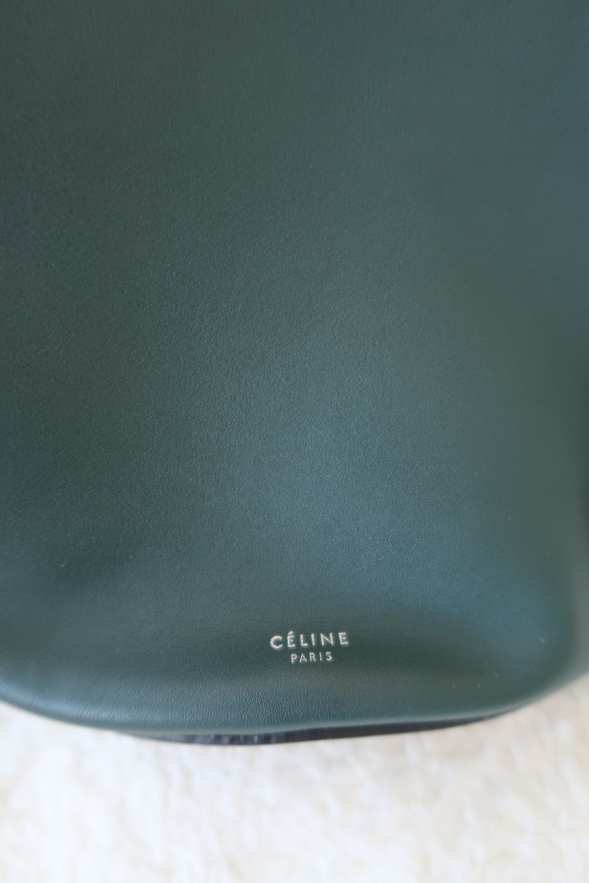 Celine Big Bag Bucket Lambskin Leather Bag - Forest Green