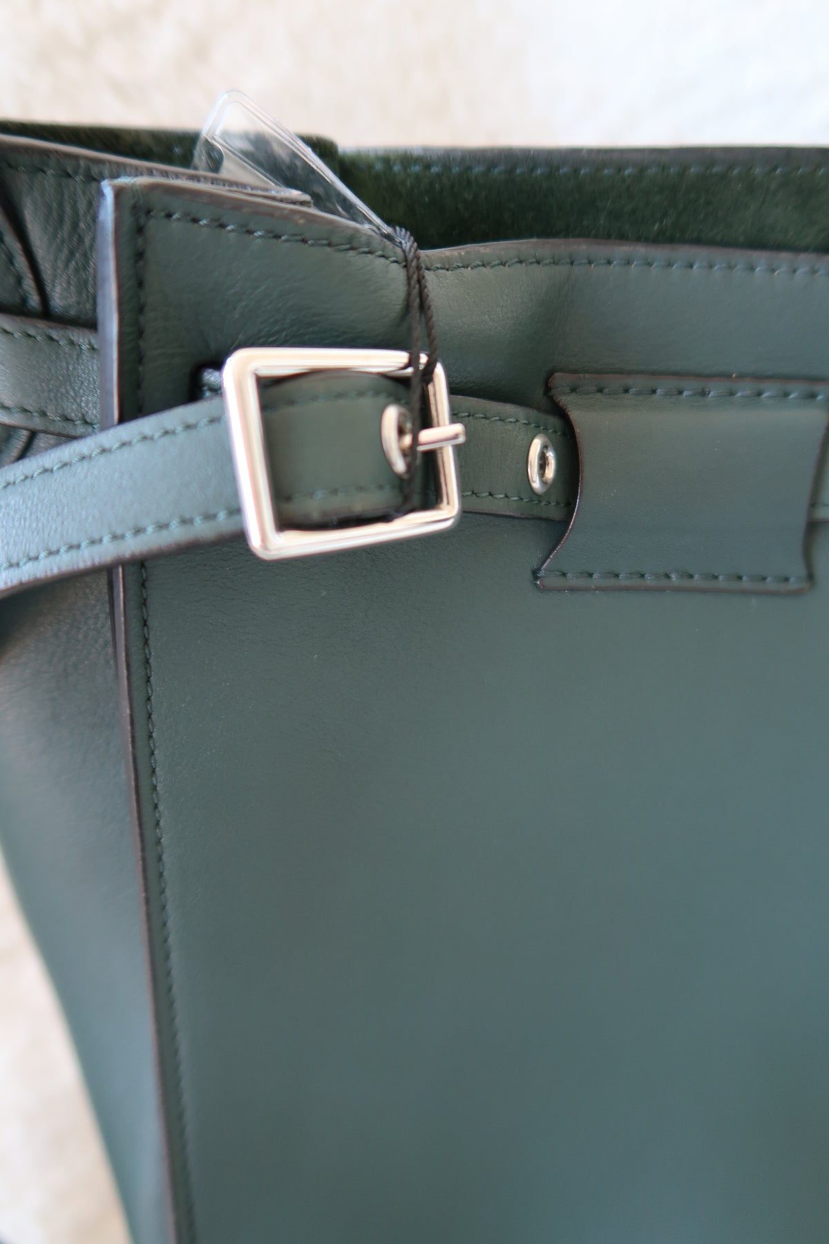 Celine Big Bag Bucket Lambskin Leather Bag - Forest Green