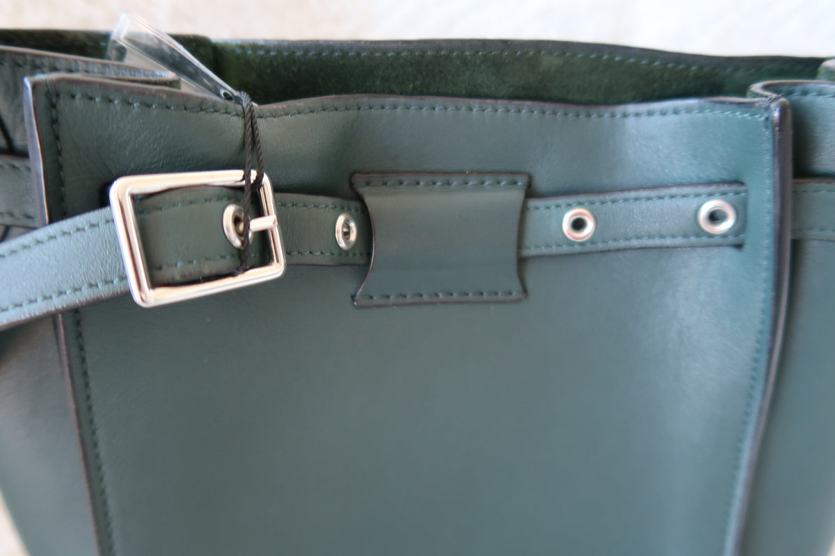 Celine Big Bag Bucket Lambskin Leather Bag - Forest Green