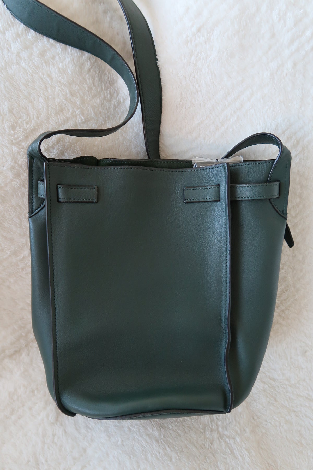 Celine Big Bag Bucket Lambskin Leather Bag - Forest Green
