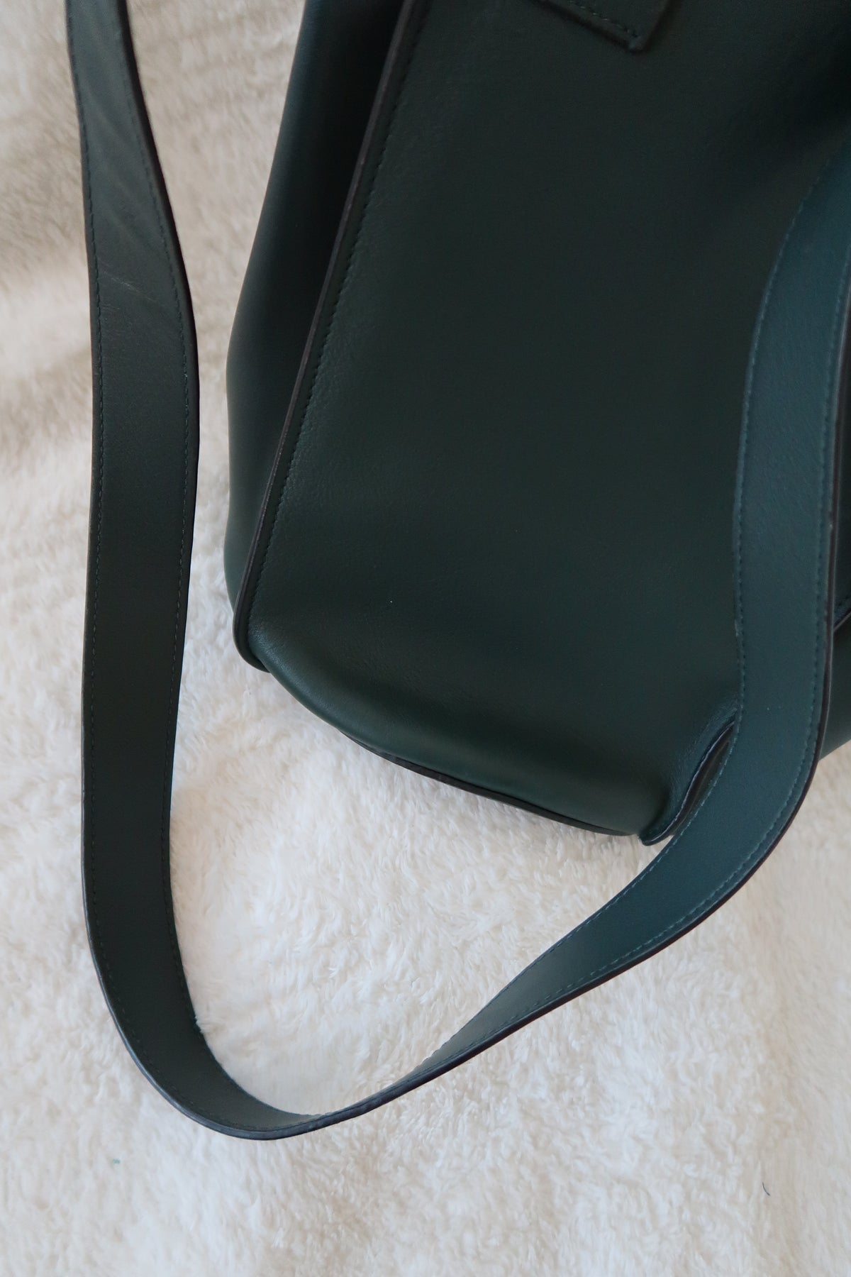Celine Big Bag Bucket Lambskin Leather Bag - Forest Green