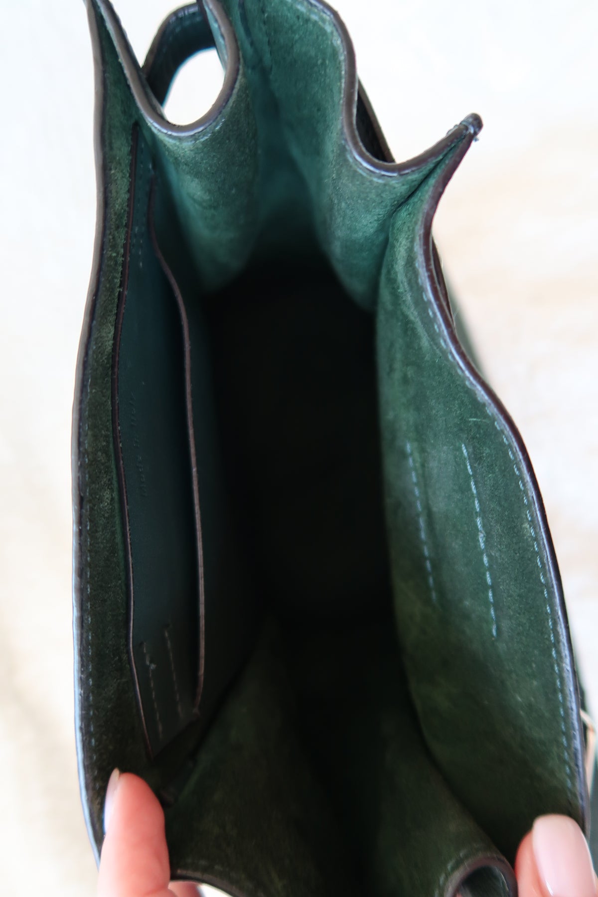 Celine Big Bag Bucket Lambskin Leather Bag - Forest Green