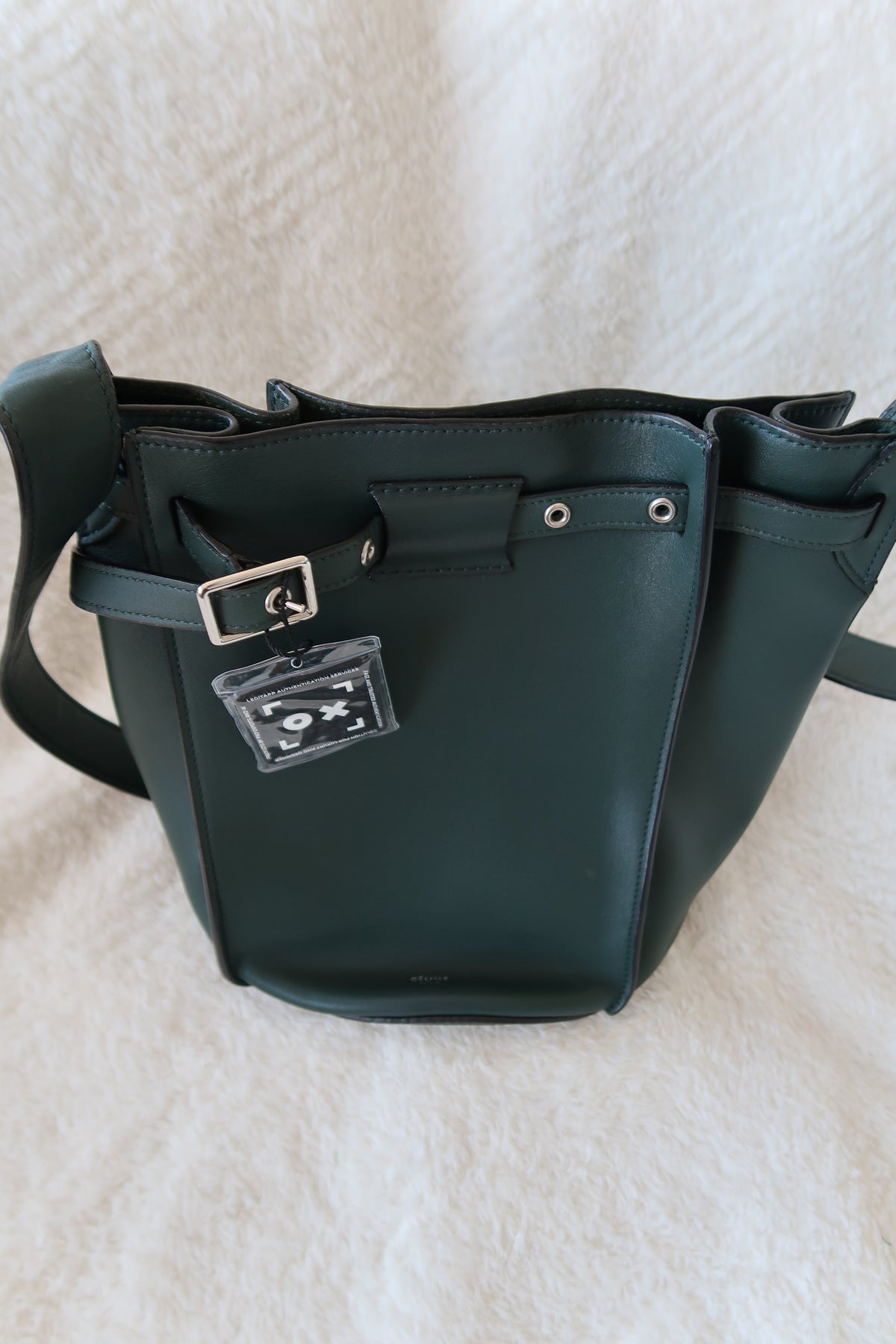 Celine Big Bag Bucket Lambskin Leather Bag - Forest Green