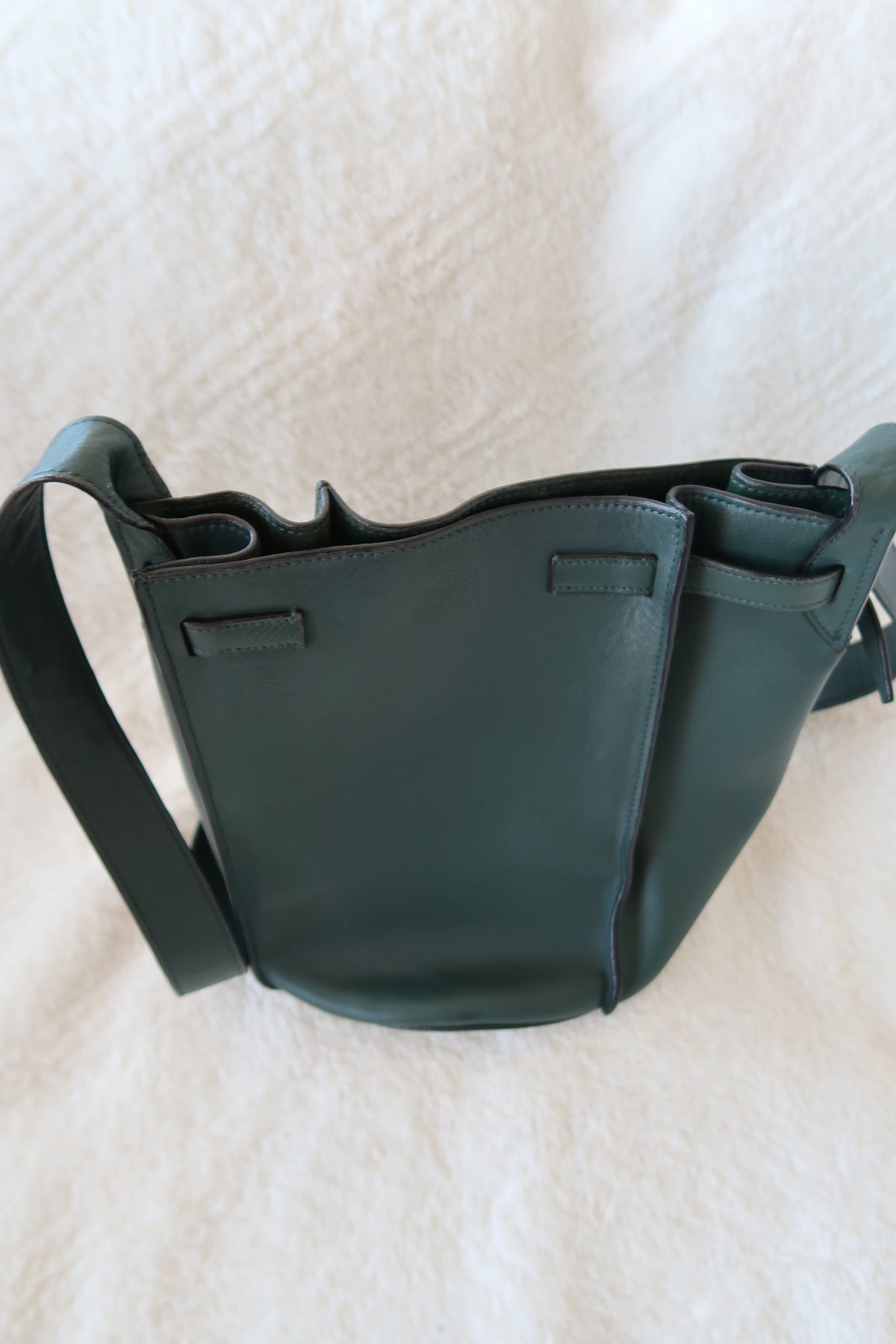 Celine Big Bag Bucket Lambskin Leather Bag - Forest Green