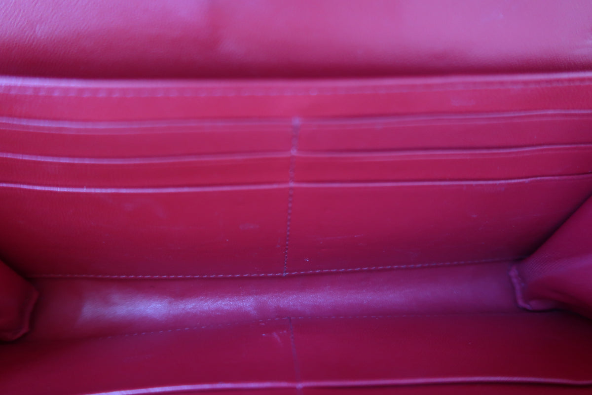 Dior Red Cannage Leather Diorama Wallet on Chain