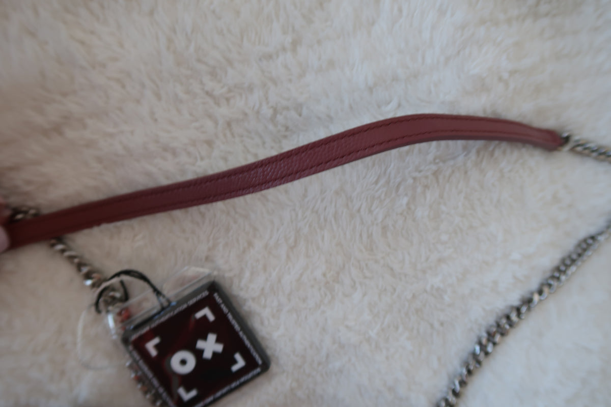 Saint Laurent Pink Leather Classic Monogram Envelope Wallet on chain
