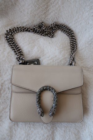 Gucci Textured Calfskin Crystal Dionysus Shoulder Bag
