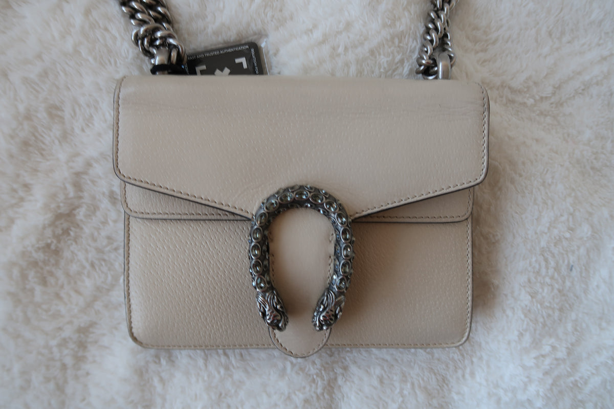 Gucci Textured Calfskin Crystal Dionysus Shoulder Bag