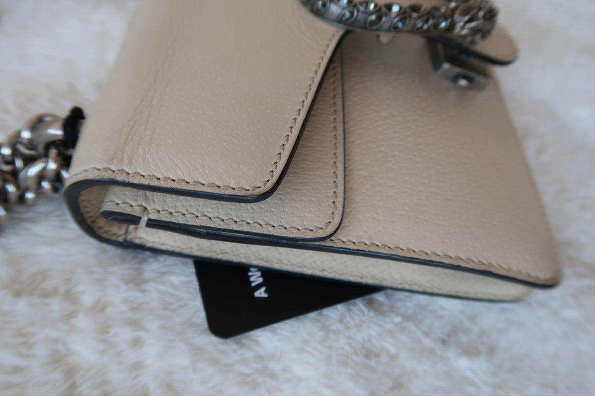 Gucci Textured Calfskin Crystal Dionysus Shoulder Bag