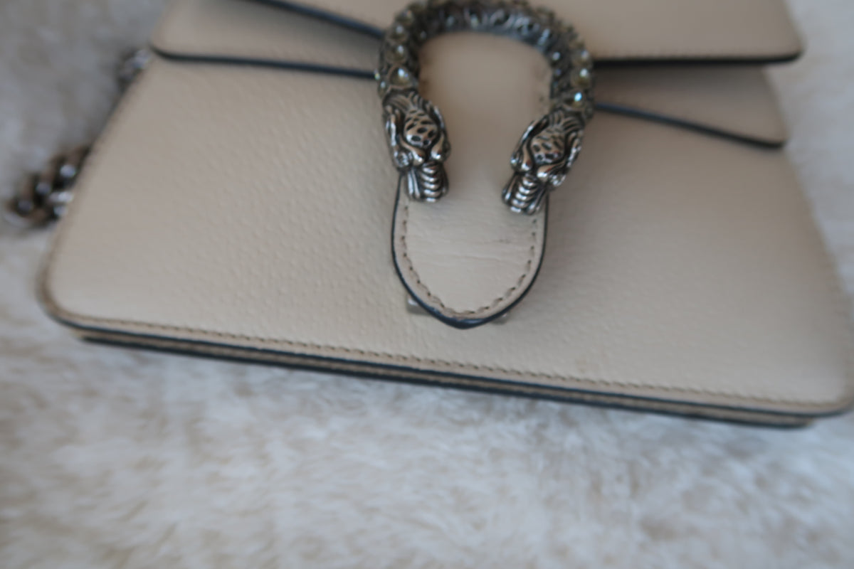 Gucci Textured Calfskin Crystal Dionysus Shoulder Bag