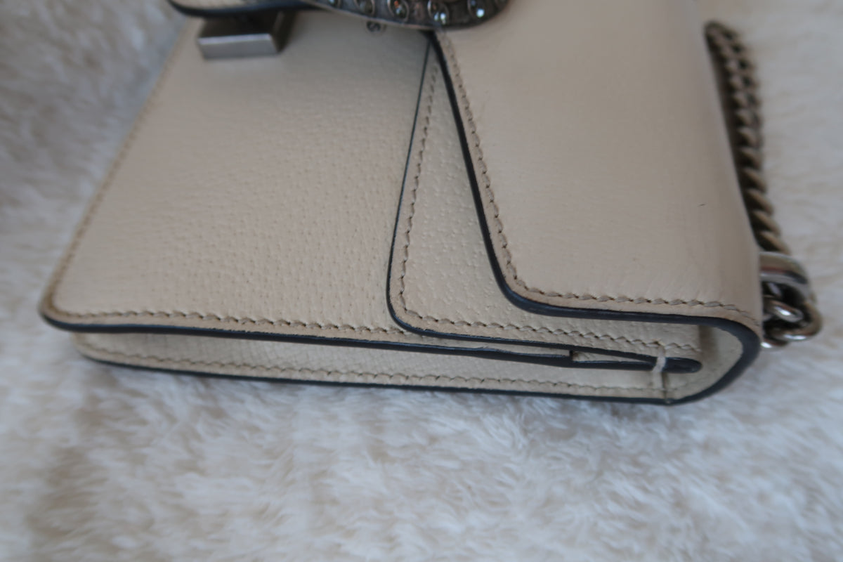 Gucci Textured Calfskin Crystal Dionysus Shoulder Bag