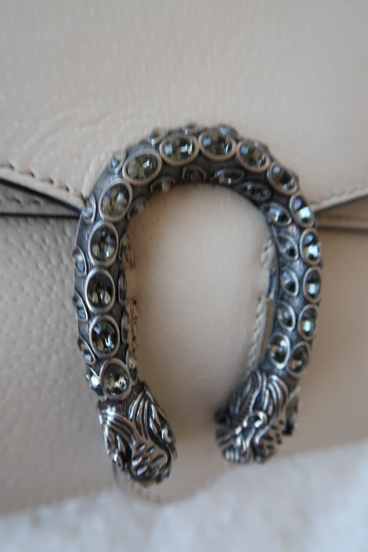 Gucci Textured Calfskin Crystal Dionysus Shoulder Bag