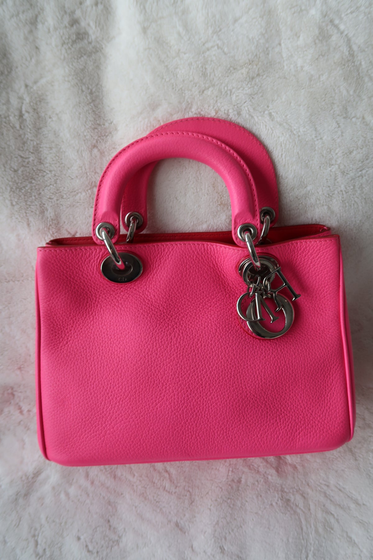 Christian Dior Diorissimo Bag Vibrant Pink Fuchsia Leather