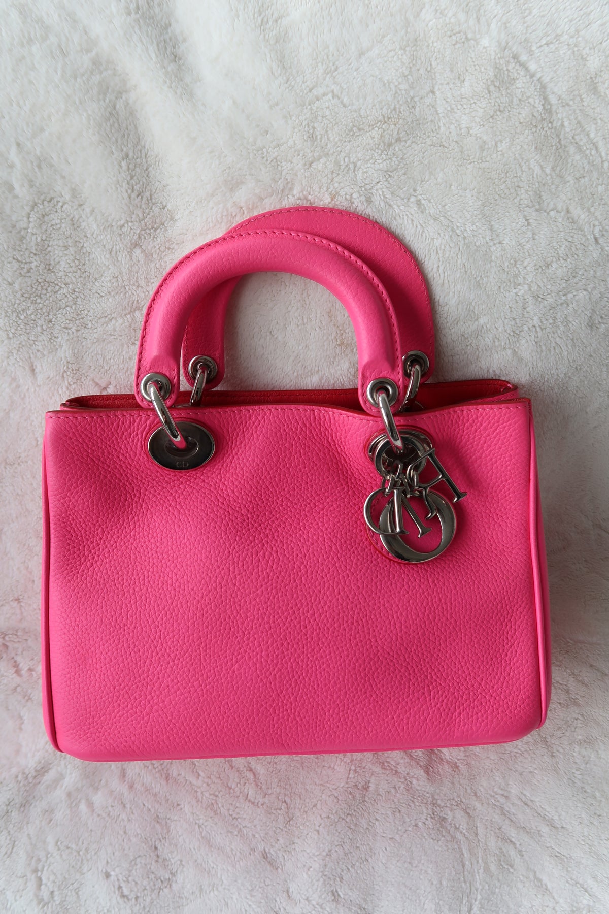 Christian Dior Diorissimo Bag Vibrant Pink Fuchsia Leather