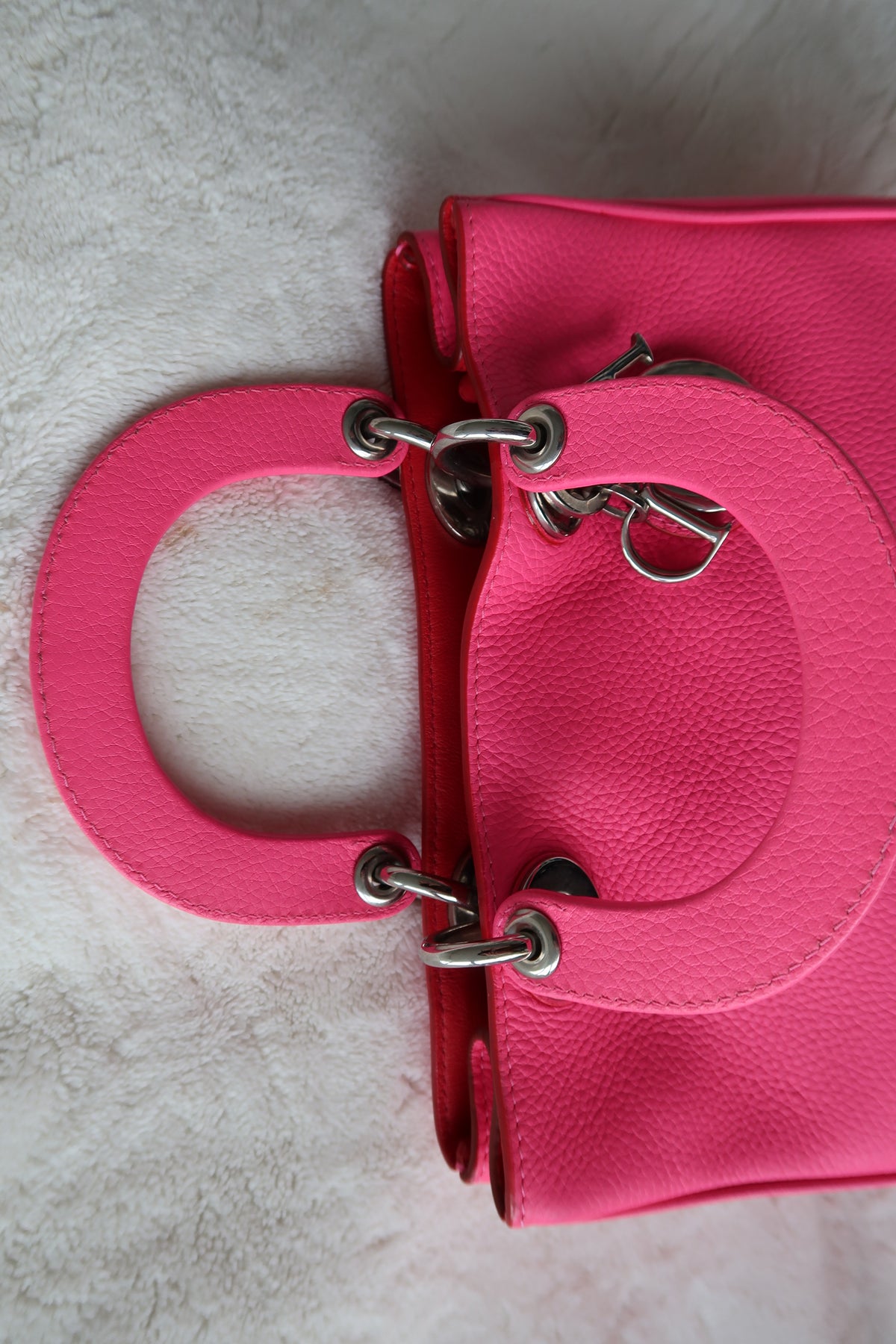 Christian Dior Diorissimo Bag Vibrant Pink Fuchsia Leather
