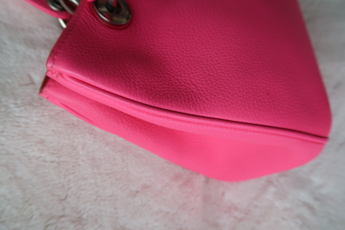 Christian Dior Diorissimo Bag Vibrant Pink Fuchsia Leather