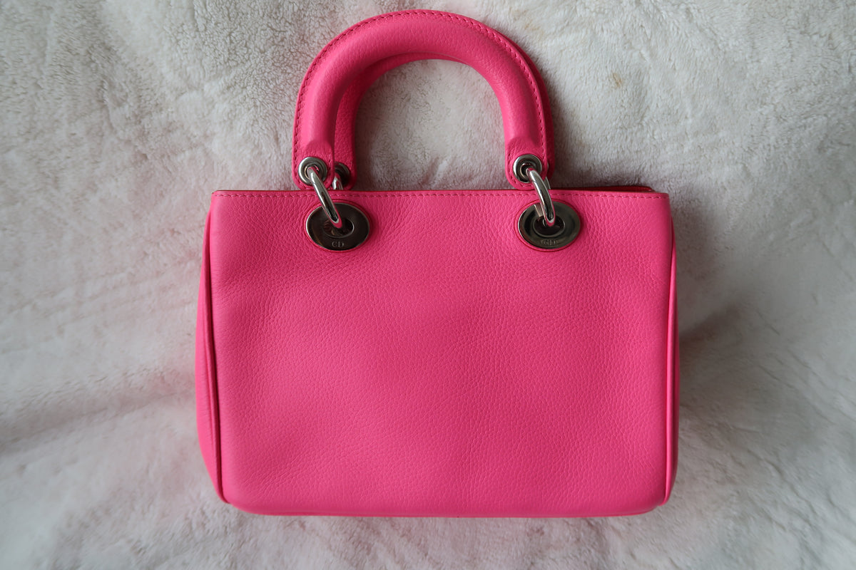 Christian Dior Diorissimo Bag Vibrant Pink Fuchsia Leather