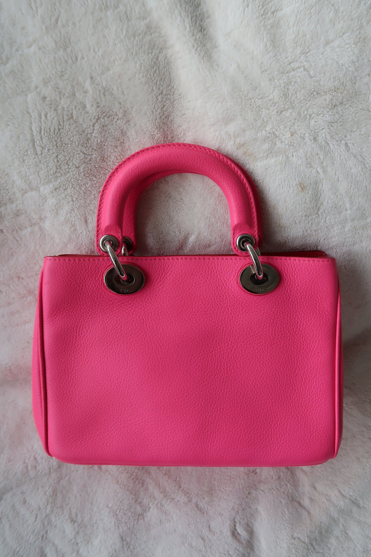 Christian Dior Diorissimo Bag Vibrant Pink Fuchsia Leather