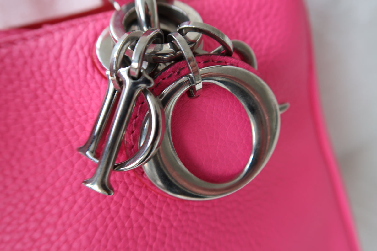 Christian Dior Diorissimo Bag Vibrant Pink Fuchsia Leather