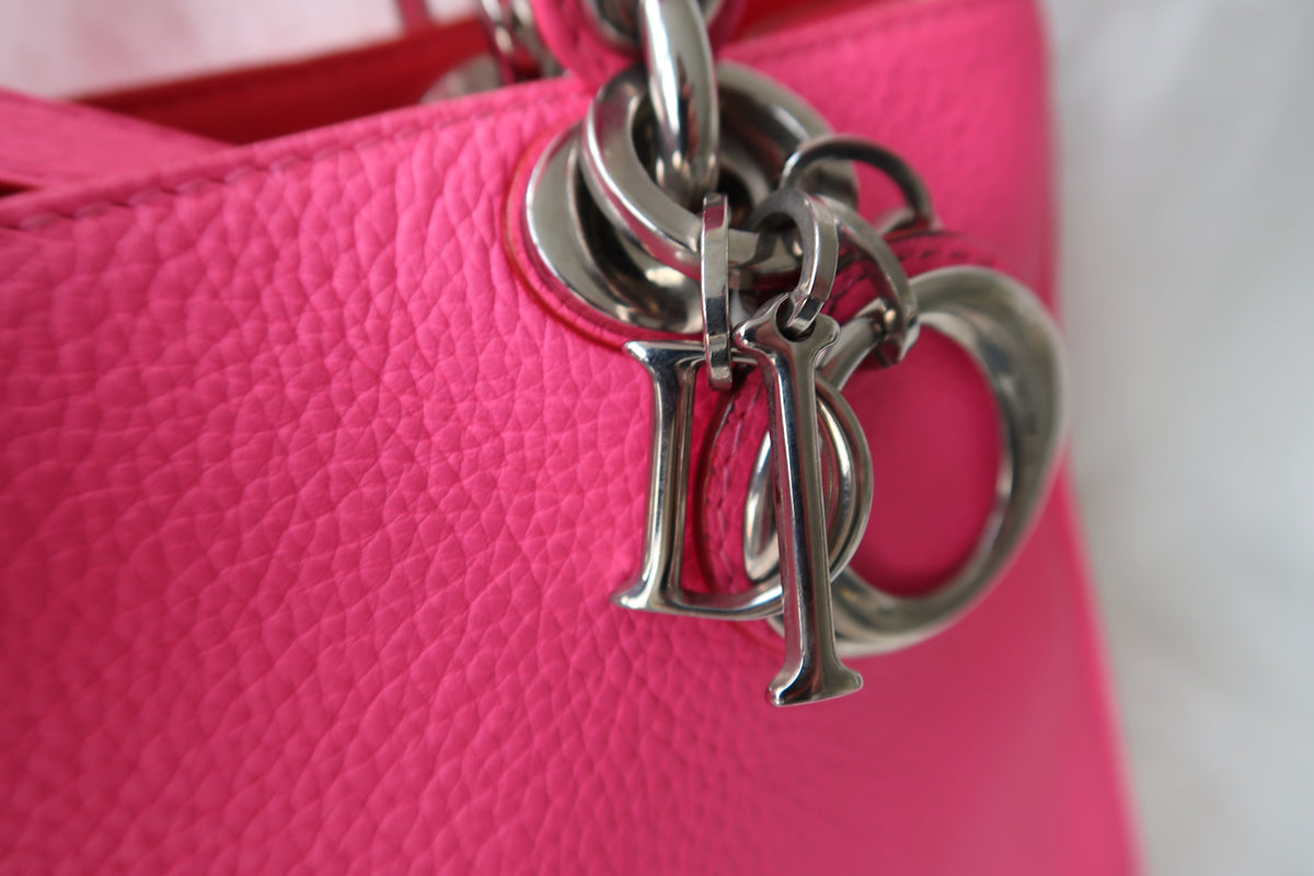 Christian Dior Diorissimo Bag Vibrant Pink Fuchsia Leather