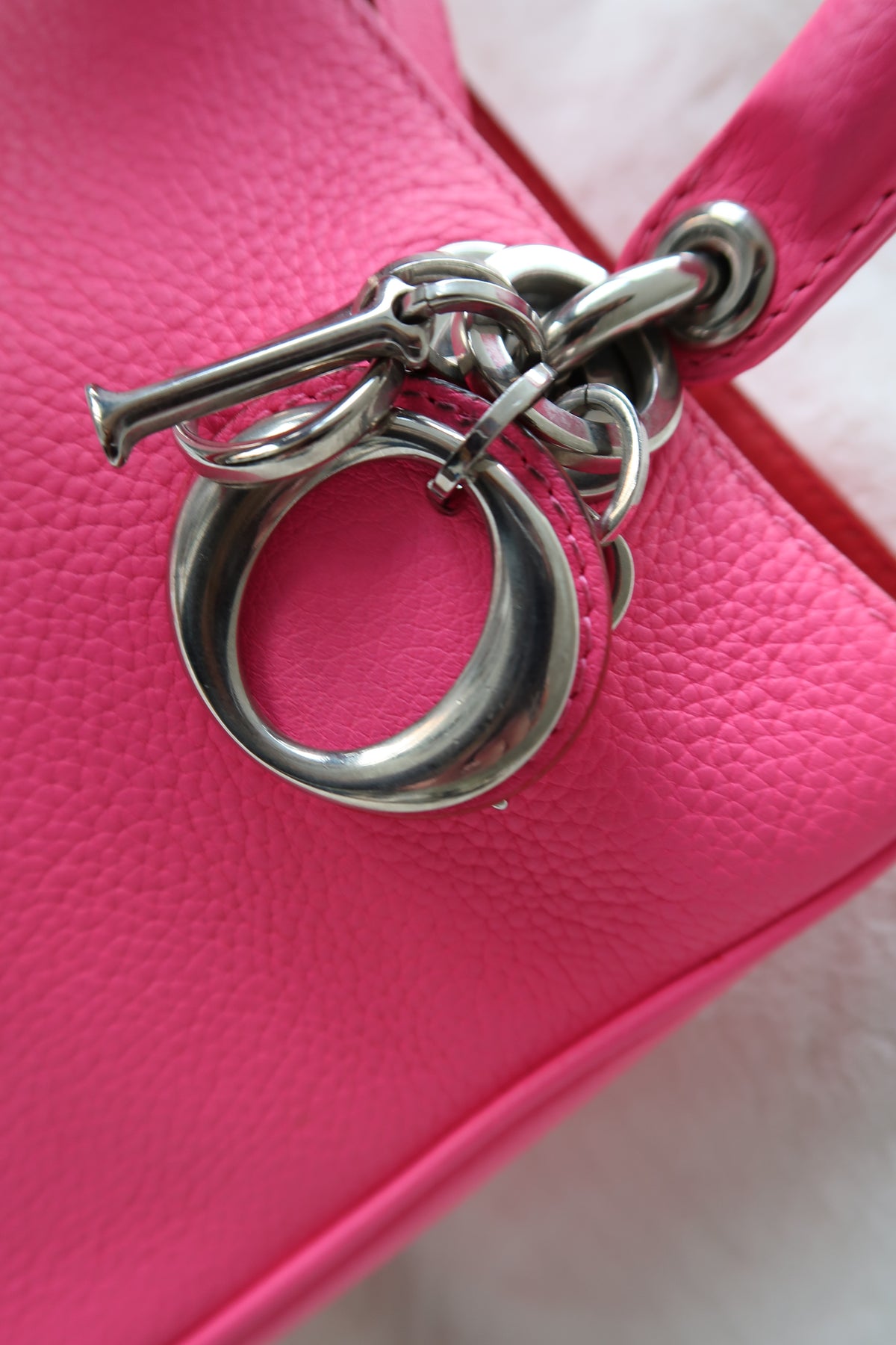 Christian Dior Diorissimo Bag Vibrant Pink Fuchsia Leather