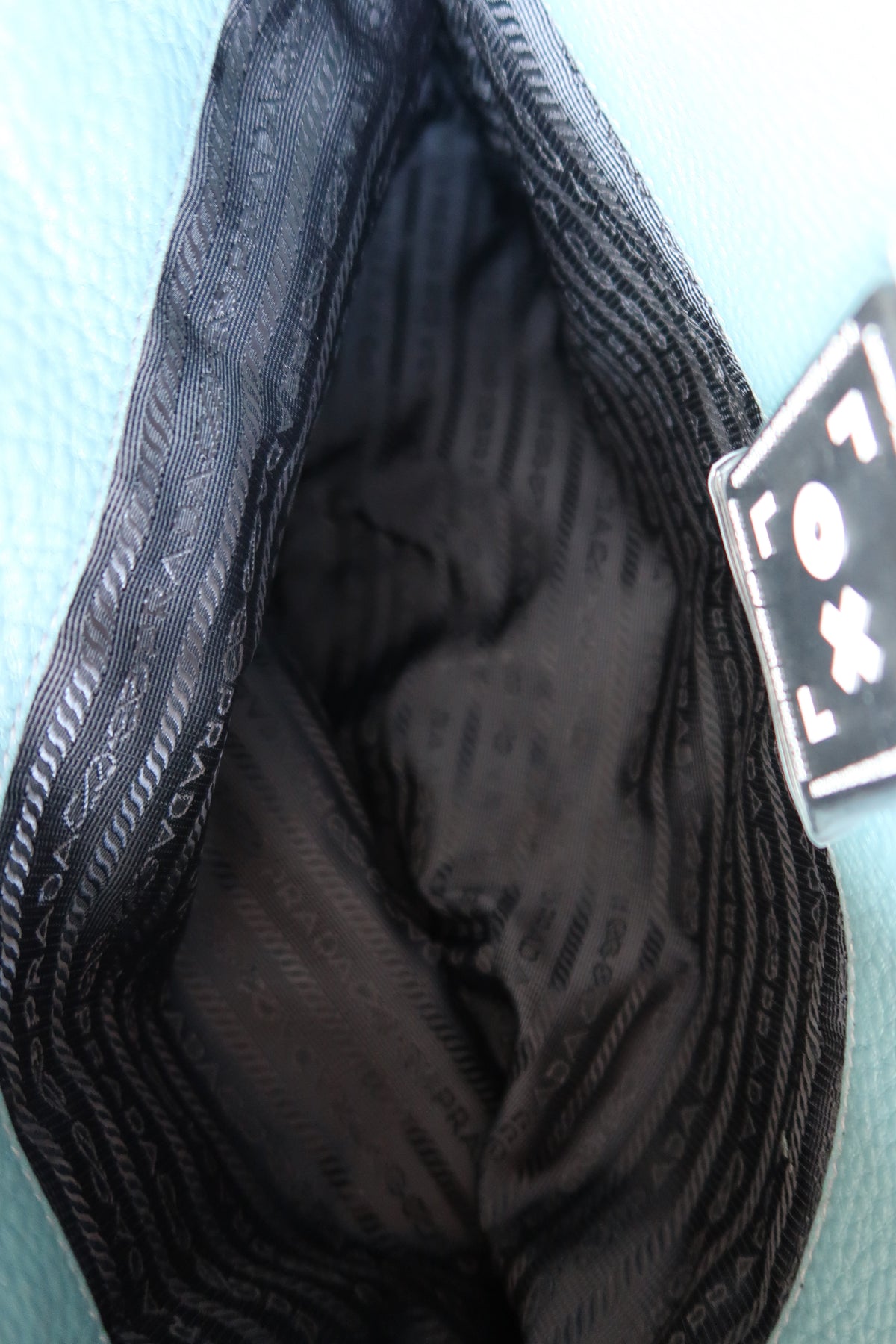Prada Vitello Daino Leather Tote - Blue