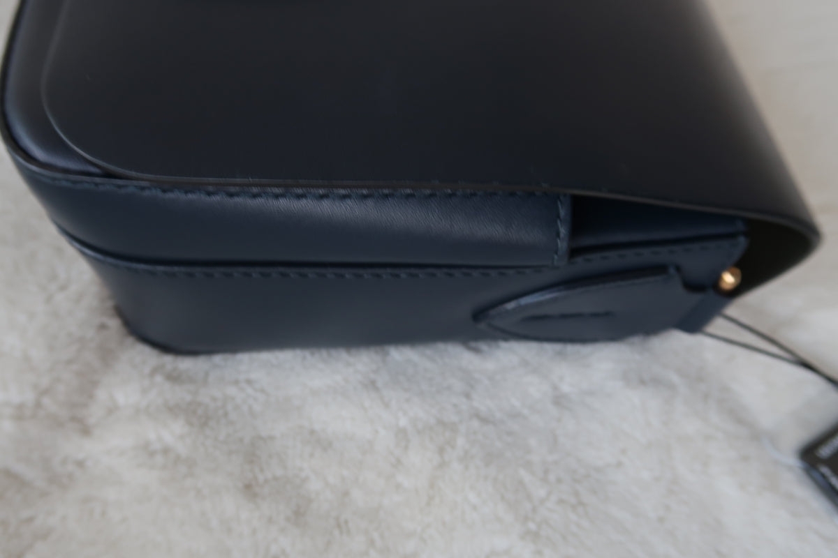 Burberry Burberry Bridle Square Satchel Leather Large Indigo Blue Navy
