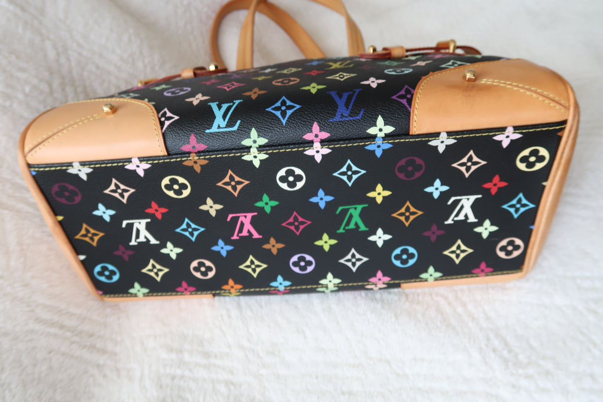 Louis Vuitton Monogram Multicolore Claudia Black Canvas Top Handle Bag