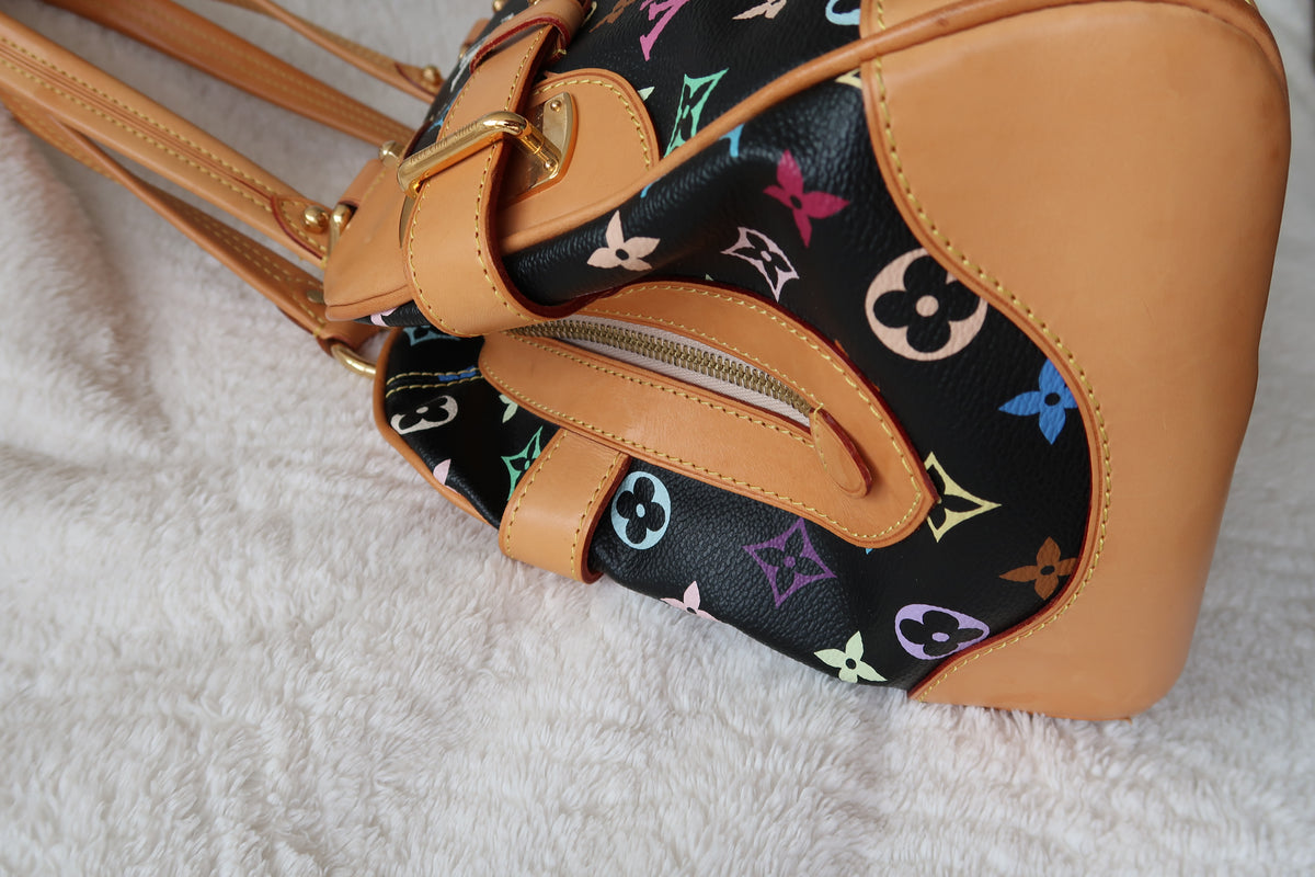 Louis Vuitton Monogram Multicolore Claudia Black Canvas Top Handle Bag