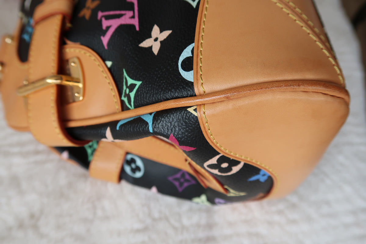 Louis Vuitton Monogram Multicolore Claudia Black Canvas Top Handle Bag