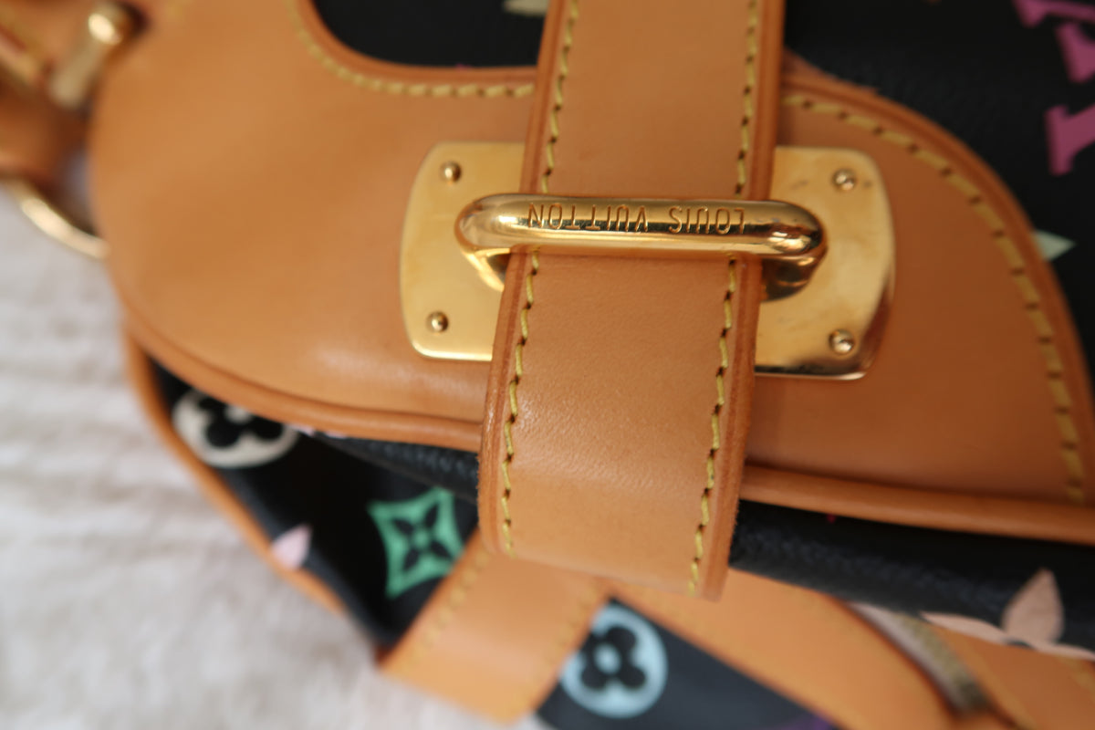 Louis Vuitton Monogram Multicolore Claudia Black Canvas Top Handle Bag