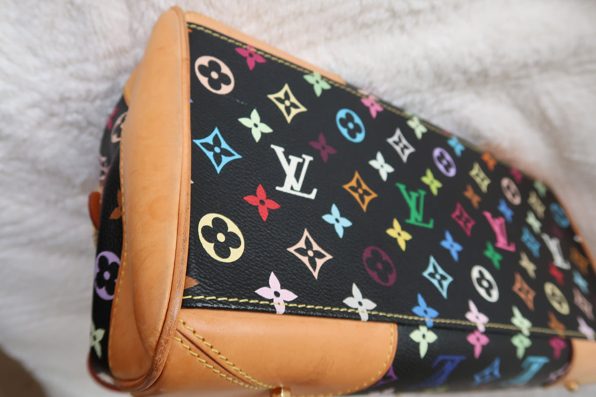 Louis Vuitton Monogram Multicolore Claudia Black Canvas Top Handle Bag