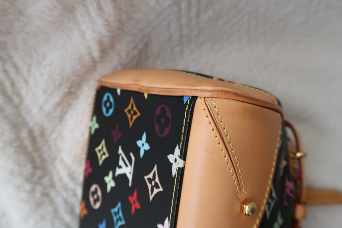 Louis Vuitton Monogram Multicolore Claudia Black Canvas Top Handle Bag