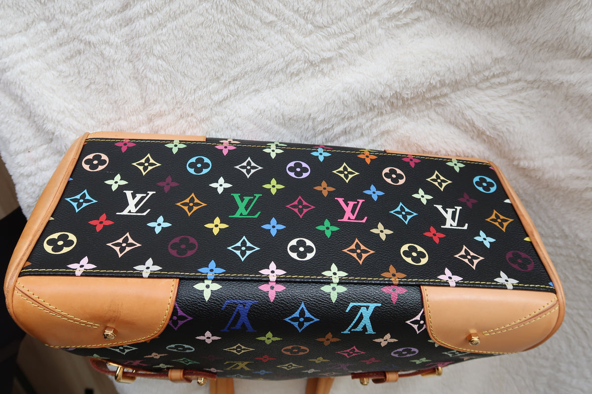 Louis Vuitton Monogram Multicolore Claudia Black Canvas Top Handle Bag