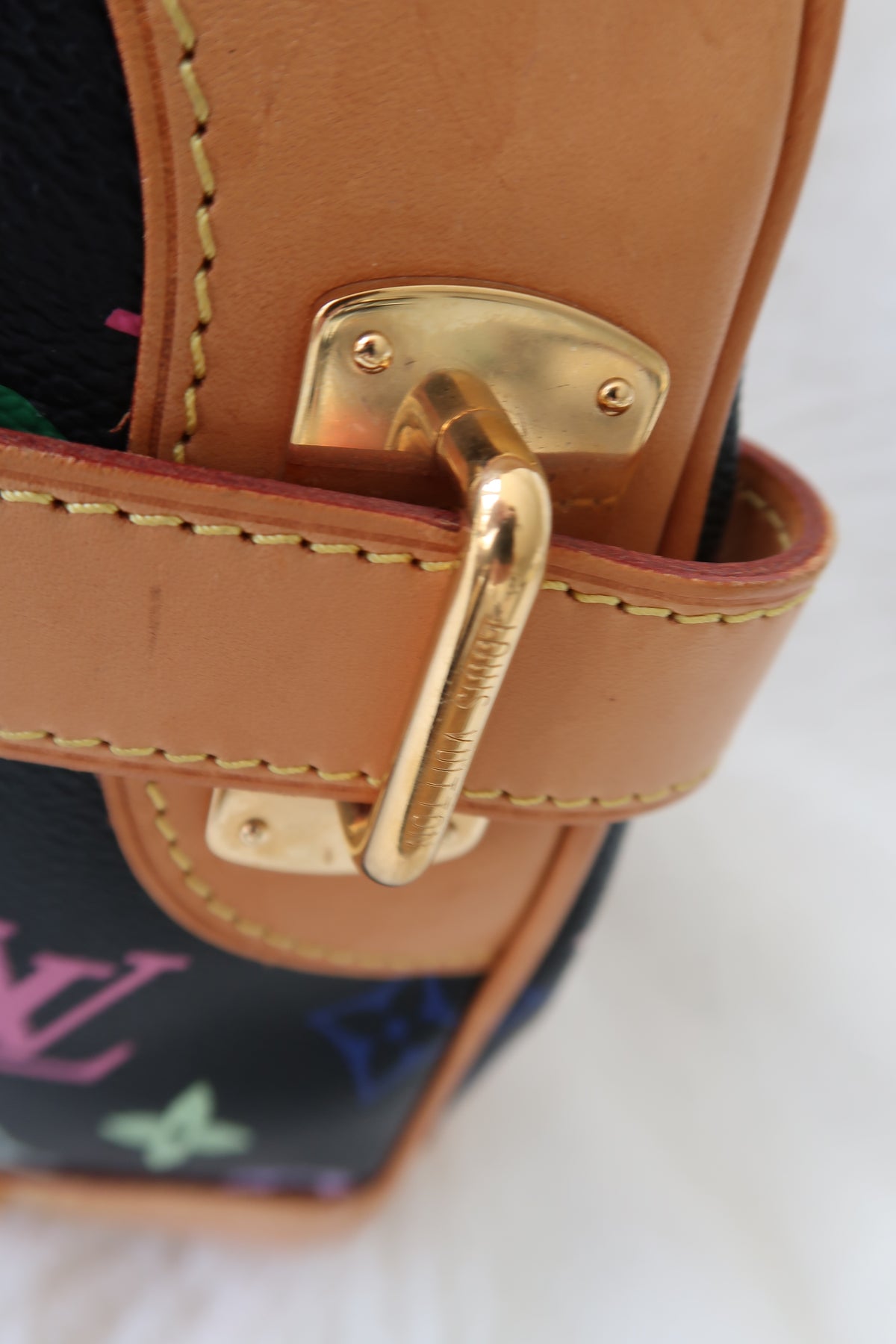 Louis Vuitton Monogram Multicolore Claudia Black Canvas Top Handle Bag