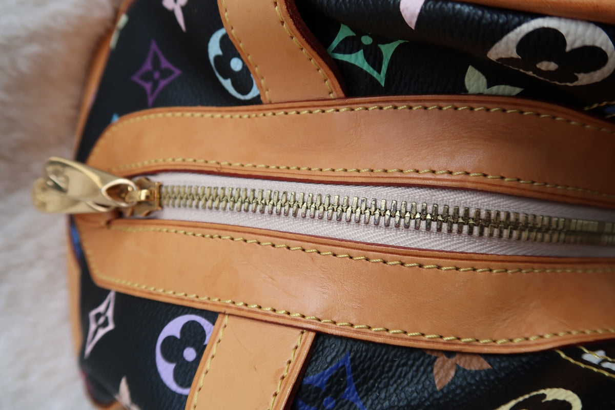 Louis Vuitton Monogram Multicolore Claudia Black Canvas Top Handle Bag