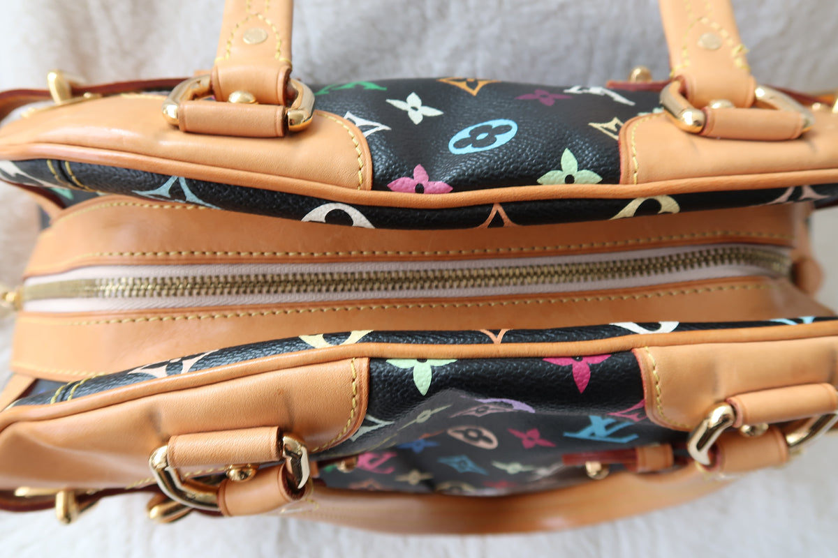 Louis Vuitton Monogram Multicolore Claudia Black Canvas Top Handle Bag