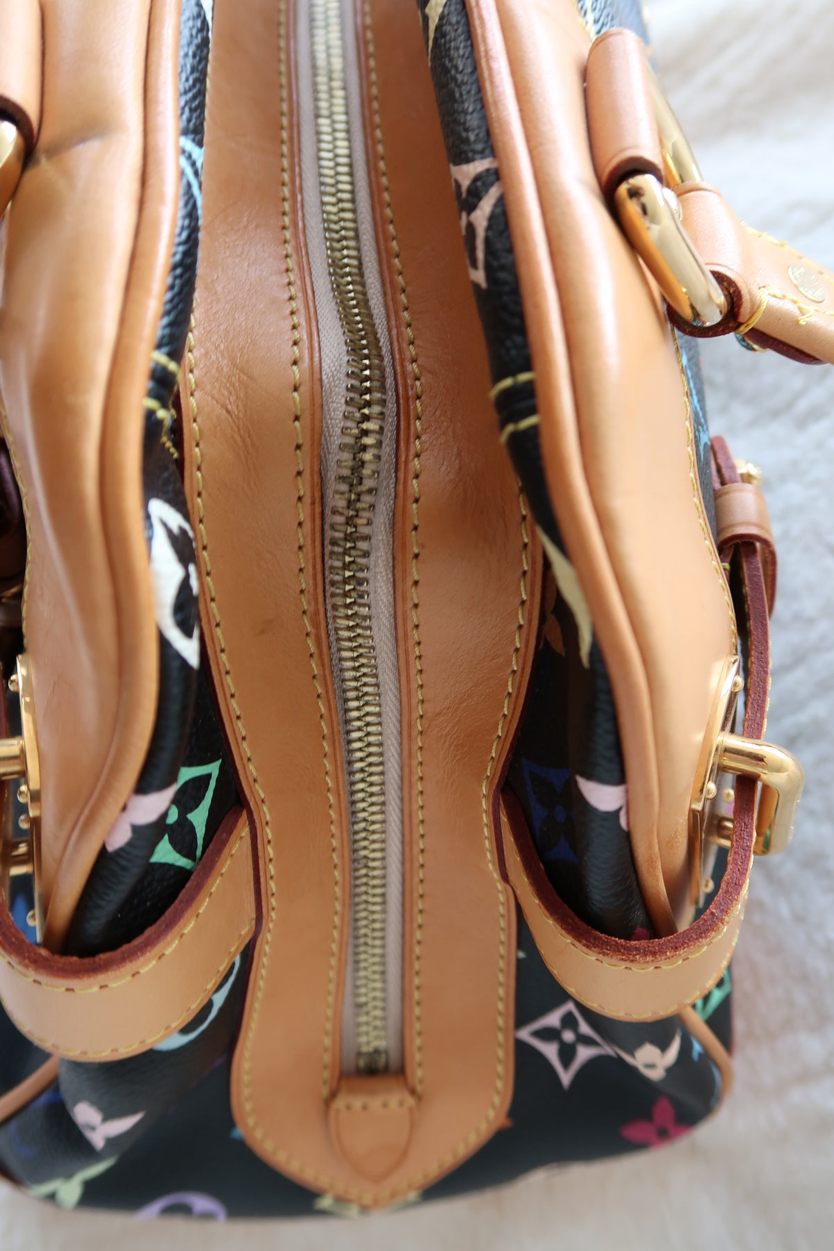 Louis Vuitton Monogram Multicolore Claudia Black Canvas Top Handle Bag
