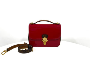 Louis Vuitton Cherrywood BB Scarlet Vernis Monogram Crossbody Bag With Strap