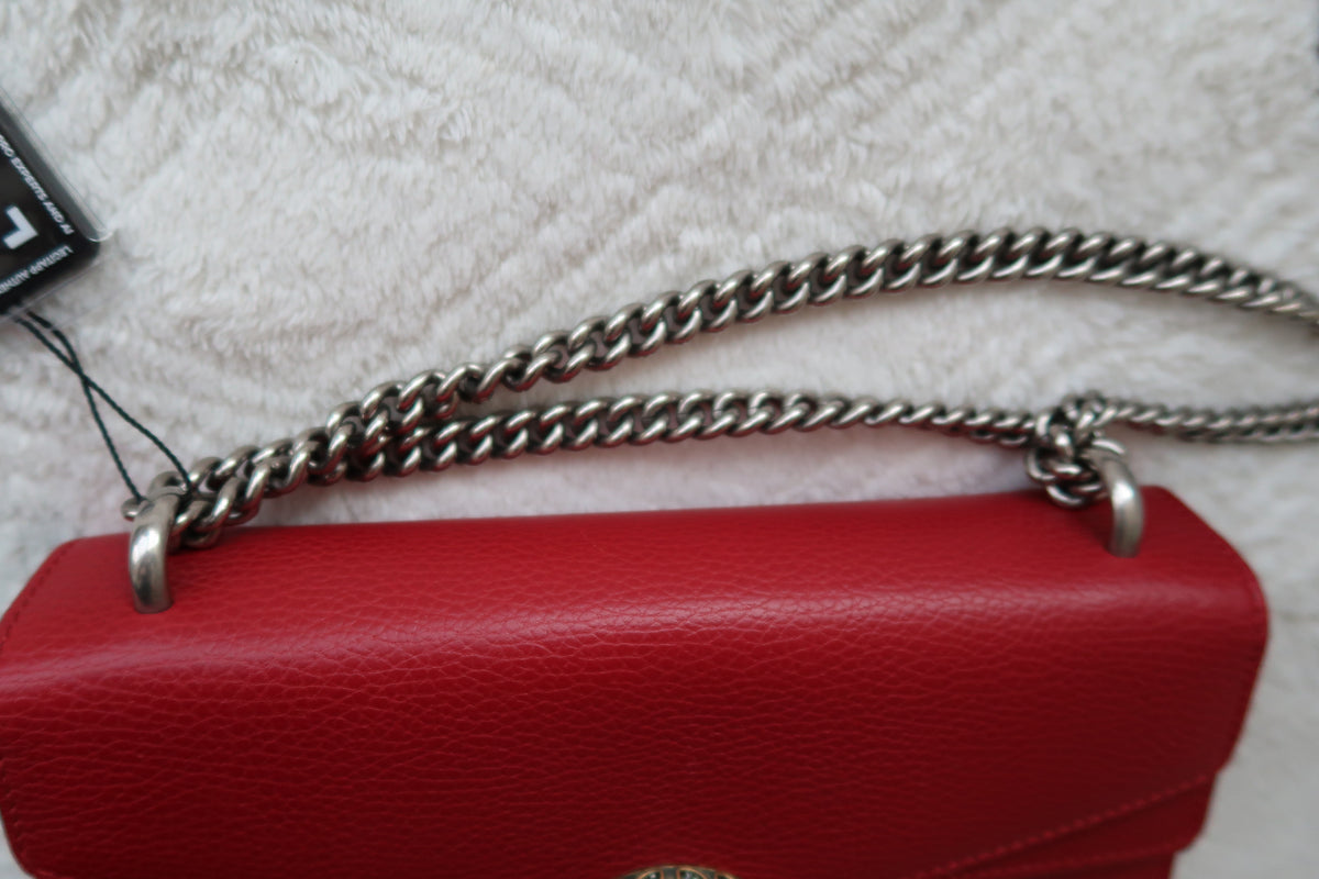 Gucci Dionysus Medium Leather Shoulder Bag Red