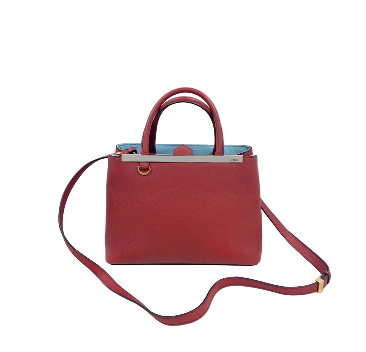 Fendi 2Jours Handbag Red Leather