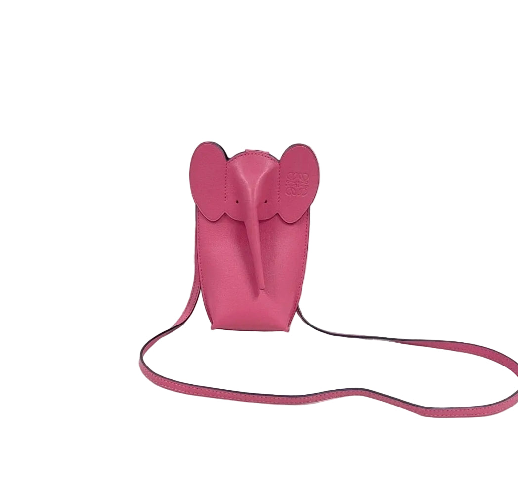 Loewe Elephant Pocket in Classic Calfskin Leather - Pink