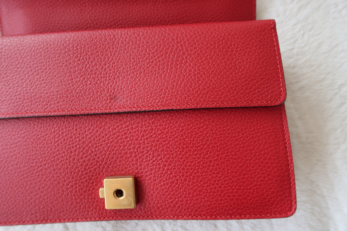 Gucci Dionysus Medium Leather Shoulder Bag Red