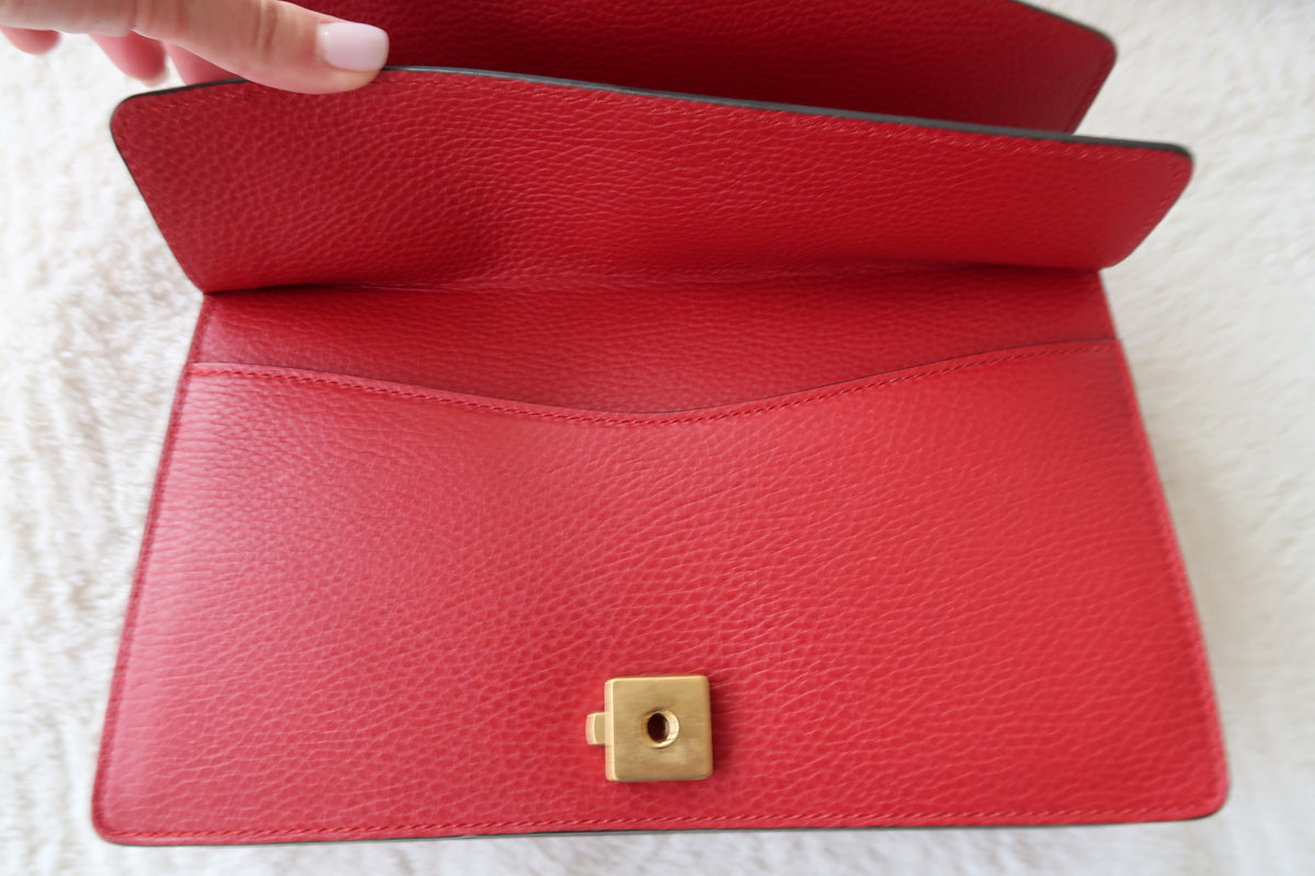 Gucci Dionysus Medium Leather Shoulder Bag Red