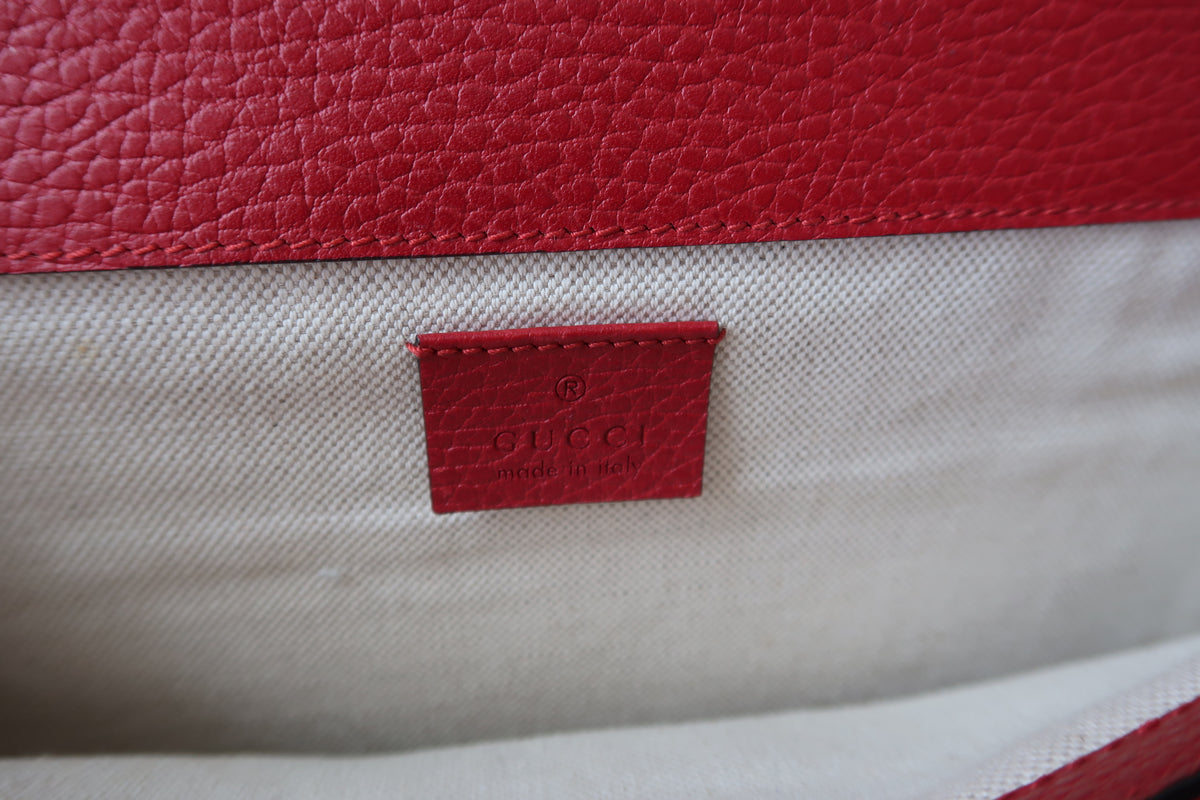 Gucci Dionysus Medium Leather Shoulder Bag Red