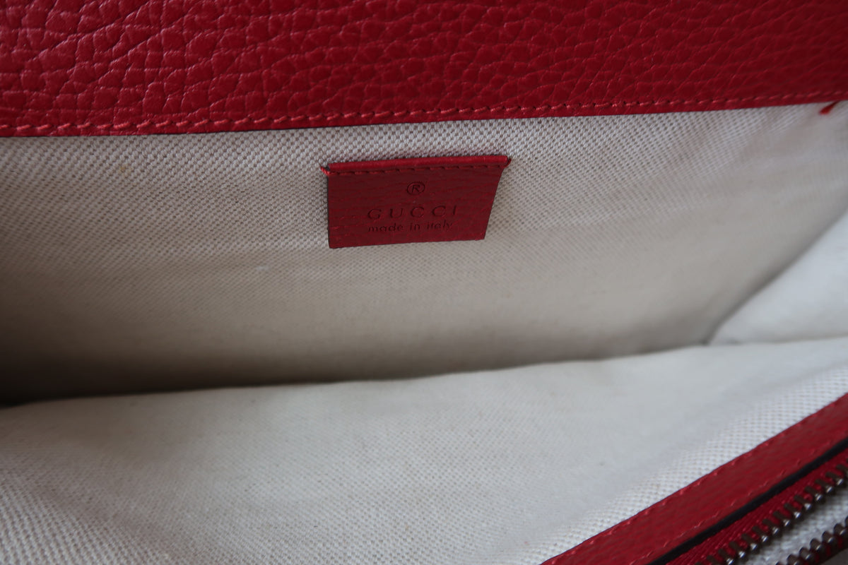Gucci Dionysus Medium Leather Shoulder Bag Red