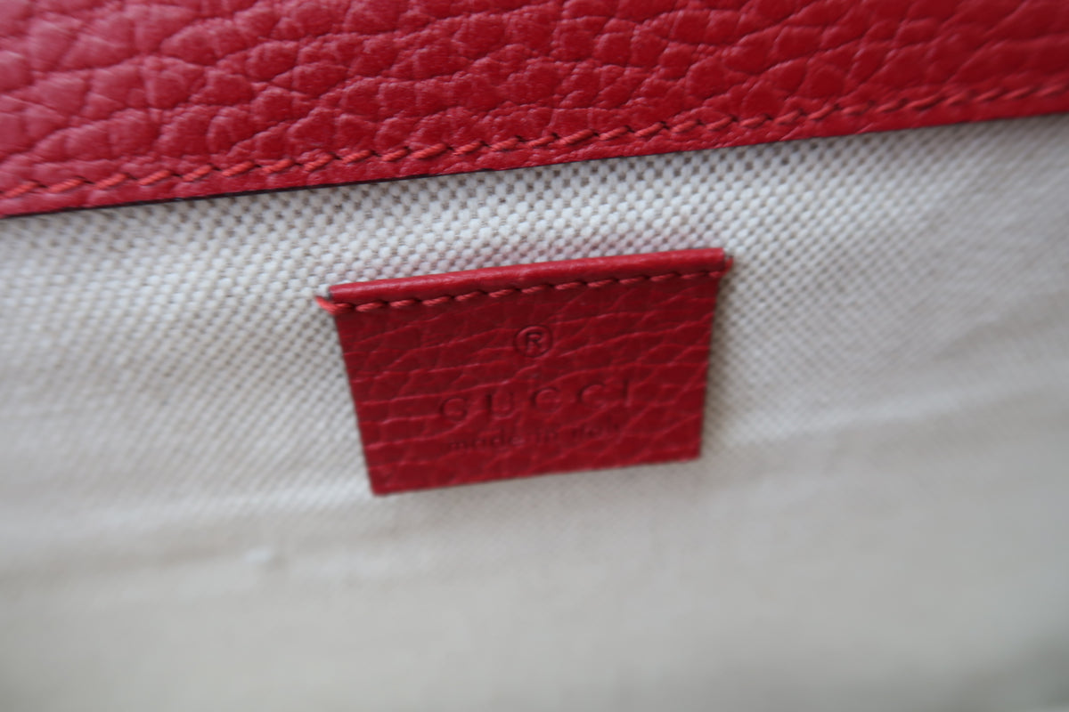 Gucci Dionysus Medium Leather Shoulder Bag Red
