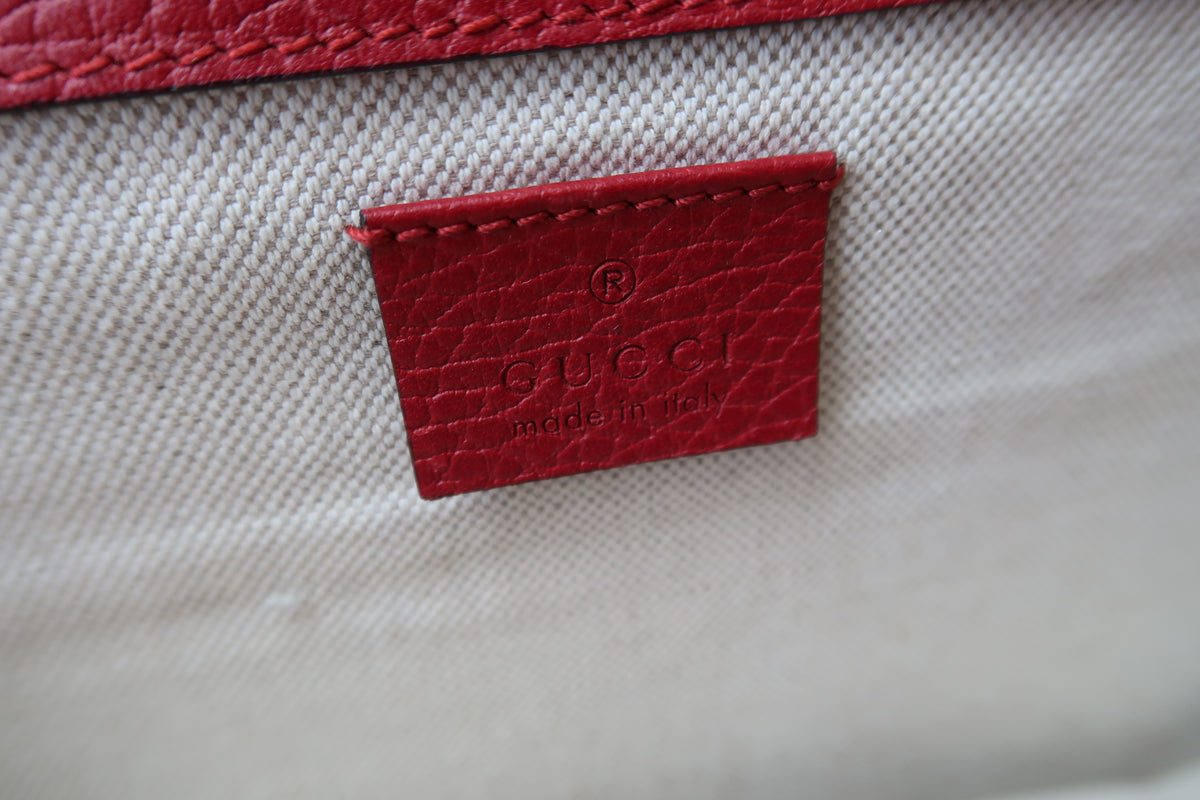 Gucci Dionysus Medium Leather Shoulder Bag Red